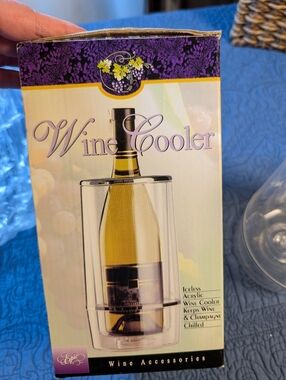 Epic Wine Cooler Acrylic Iceless Bottle Chiller‎ Champagne Holder New Open Box
